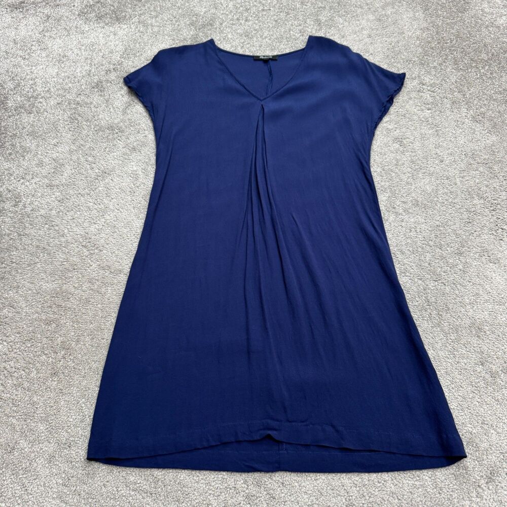 Madewell Mini Shift Dress Women Small Navy Blue V-Neck Cap Sleeve Stretch Casual